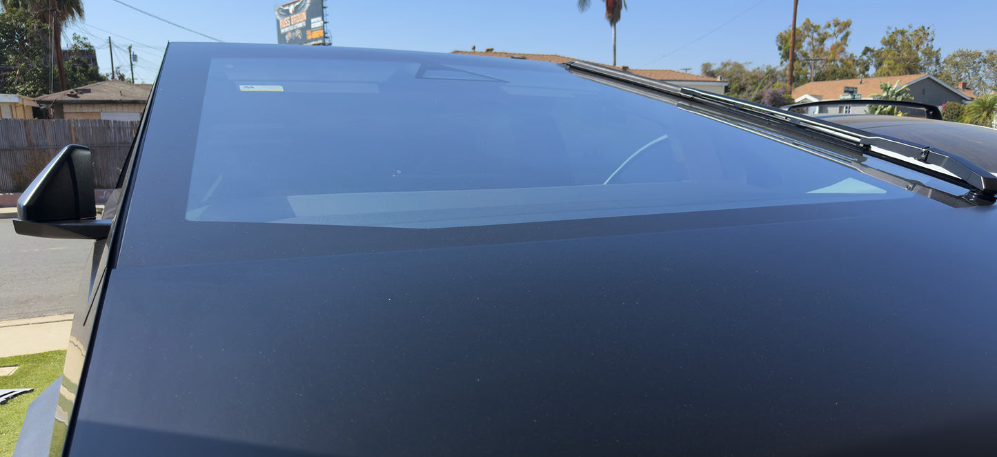 Cybertruck Window Visor "Warning" Blackout Delete